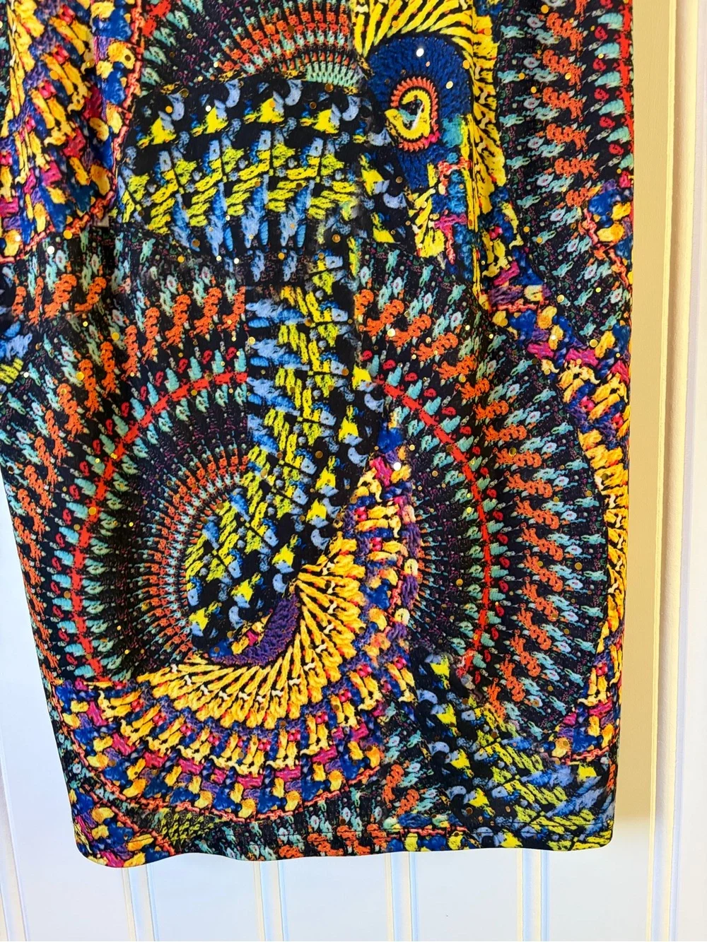 Joseph Ribkoff Multi-Color Sleeveless Sheath Dress - Bold Spiral Print Size 16